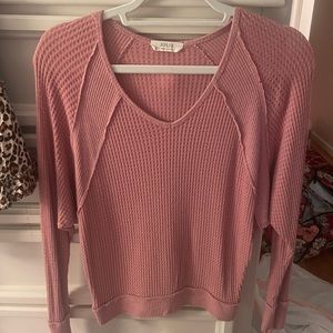 Ribbed mauve long sleeve top
